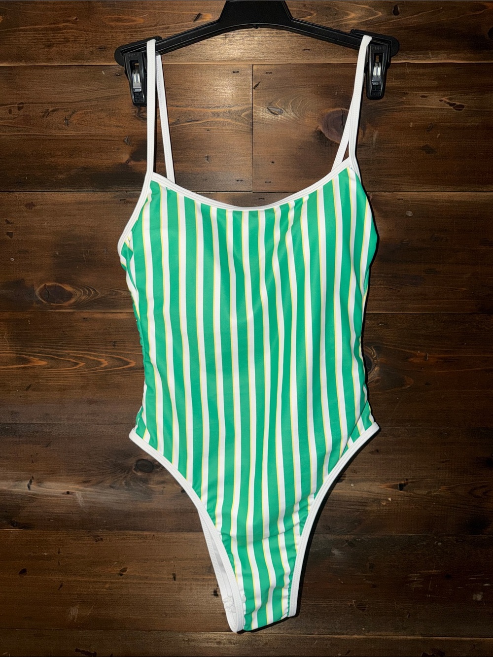 No Boundaries  Mint Green & White Striped One-Piece Swimsuit